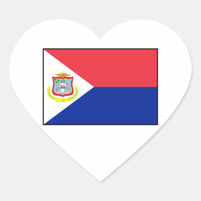 Sticker Cœur Drapeau Sint Maarten (Devant)
