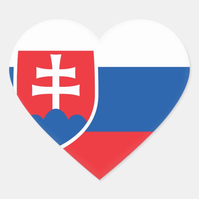 Sticker Cœur Drapeau Slovaquie (Devant)