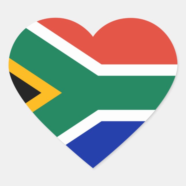 Sticker Cœur drapeau sud-africain (Devant)