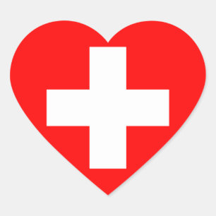 Sticker Cœur drapeau suisse