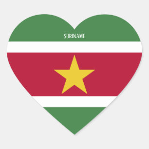Sticker Cœur Drapeau Suriname Splendid Patriotic