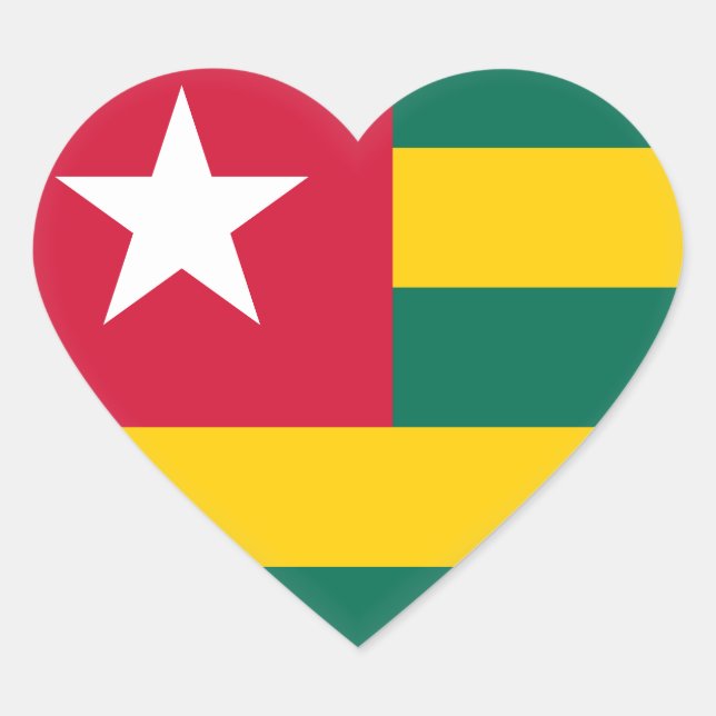 Sticker Cœur Drapeau Togo (Devant)