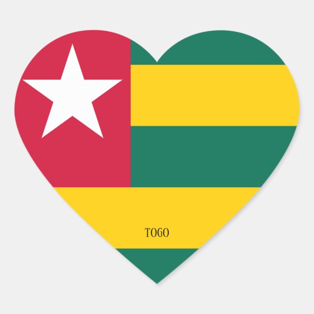 Sticker Cœur Drapeau Togo Splendid Patriotique (Devant)