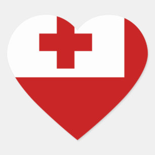 Sticker Cœur drapeau tonga