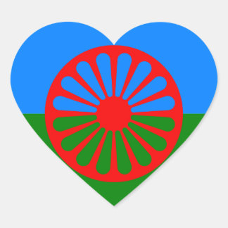 Sticker Cœur Drapeau tzigane romani officiel