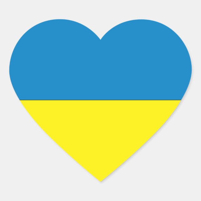 Sticker Cœur Drapeau Ukraine (Devant)