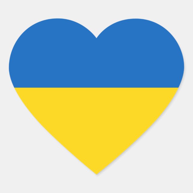 Sticker Cœur Drapeau Ukraine/Ukraine (Devant)