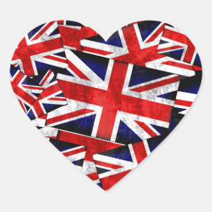 Sticker Cœur Drapeau Union Jack British England UK