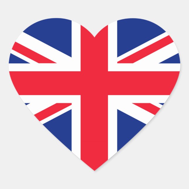 Sticker Cœur Drapeau Union Jack du Royaume-Uni (Devant)