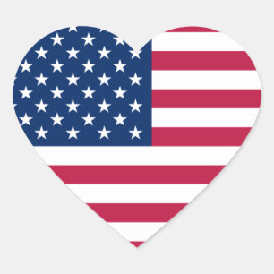 Sticker Cœur drapeau usa