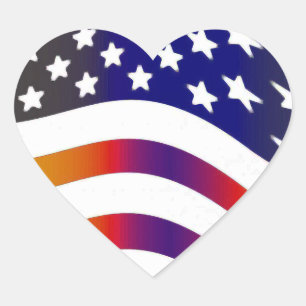 Sticker Cœur drapeau usa coeur amour américain honneur troupes 