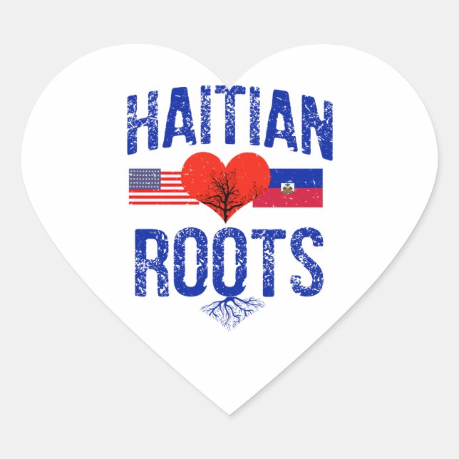 Sticker Cœur Drapeaux haïtiens (Devant)