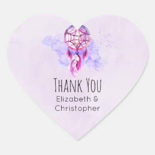 Sticker Cœur Dreamcatcher rose Douleur violette Splatter Merci