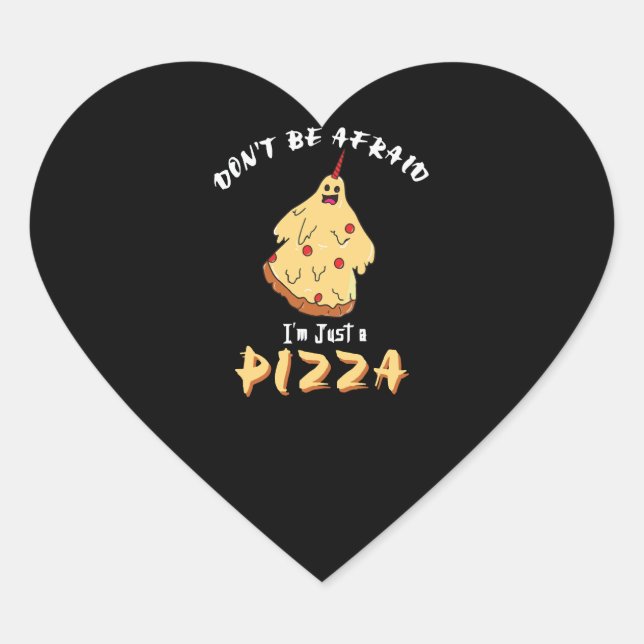 Sticker Cœur Drôle Costume de pizza Halloween Party (Devant)