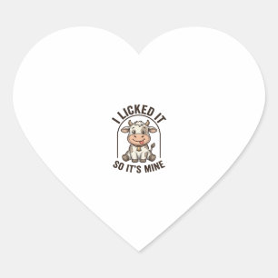 Sticker Cœur Drôle Je L'ai Léché Vache Chemise Vintage Ferme De