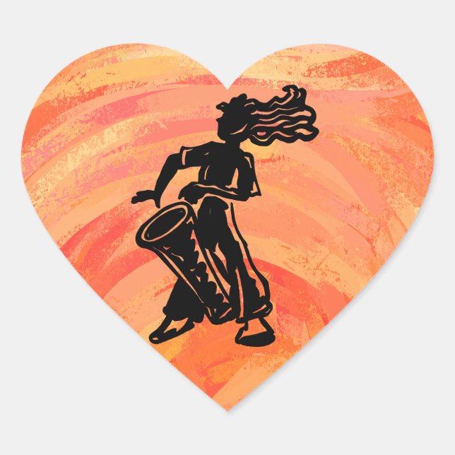 Sticker Cœur Drum Orange New York Boogie Nights (Devant)
