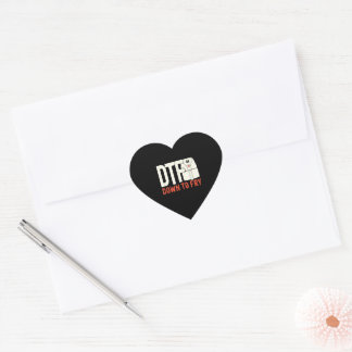 Sticker Cœur DTF Dowl to frit| Chicken Retro Cadeau