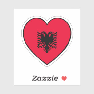 Sticker Coeur du drapeau albanais