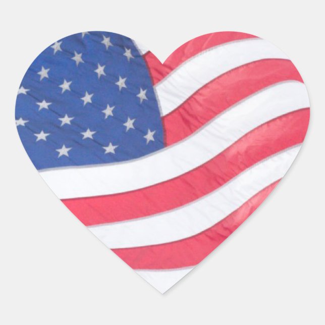 Sticker Coeur du drapeau américain (Devant)