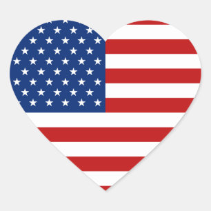 Sticker Coeur du drapeau américain