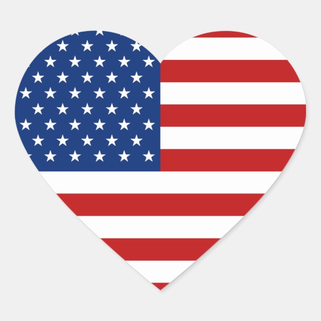 Sticker Coeur du drapeau américain (Devant)