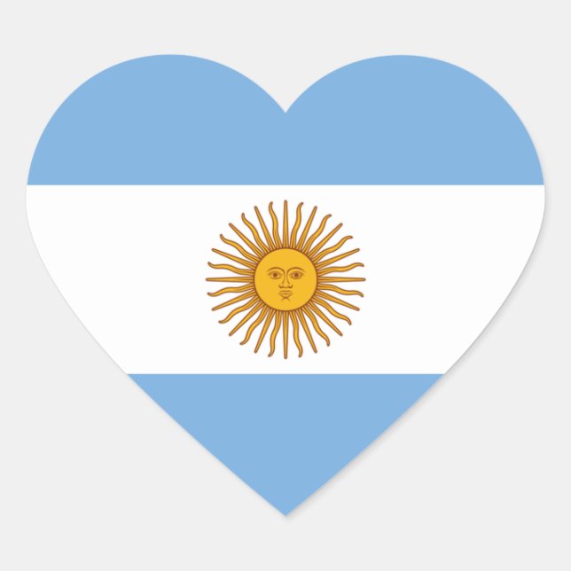 Sticker Coeur du drapeau argentin (Devant)