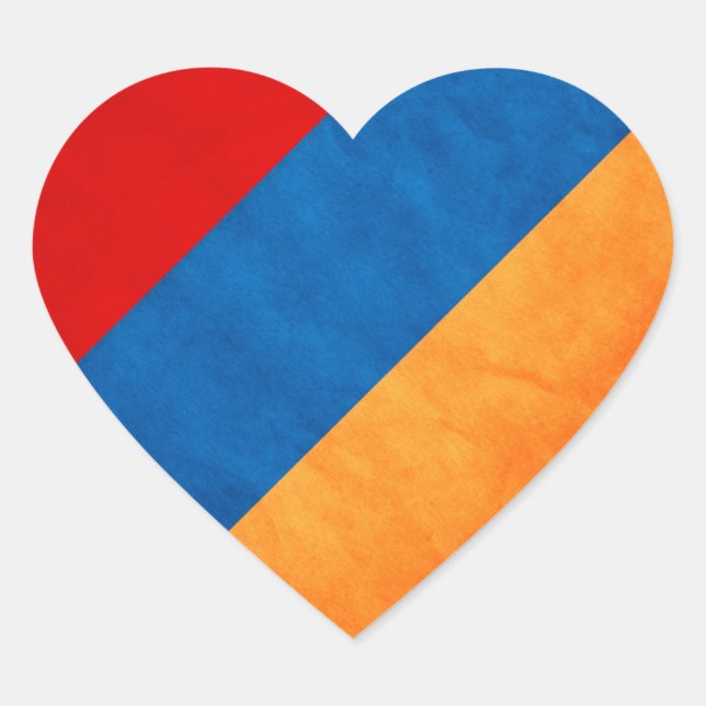 Sticker Coeur du drapeau arménien (Devant)