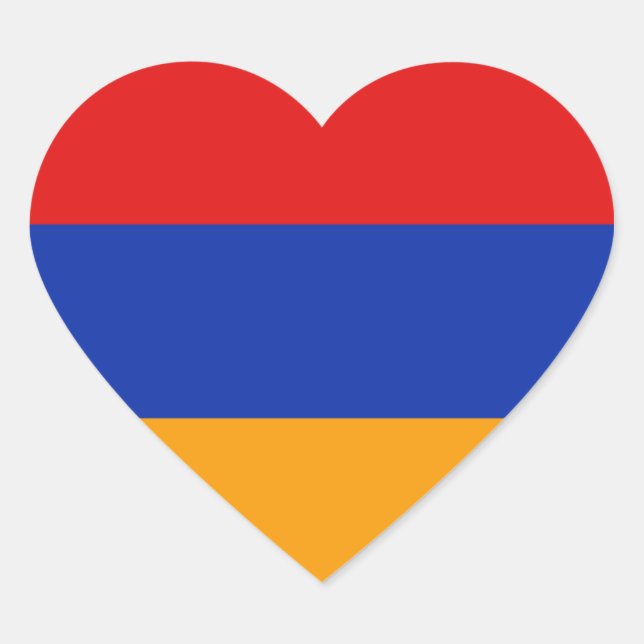 Sticker Coeur du drapeau arménien (Devant)