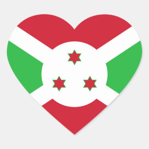 Sticker Coeur du drapeau burundais