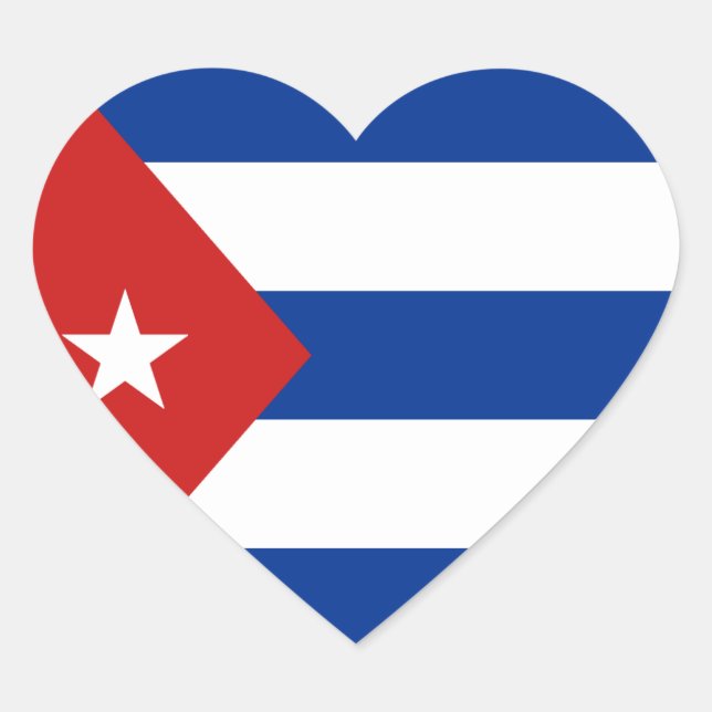 Sticker Coeur du drapeau cubain (Devant)