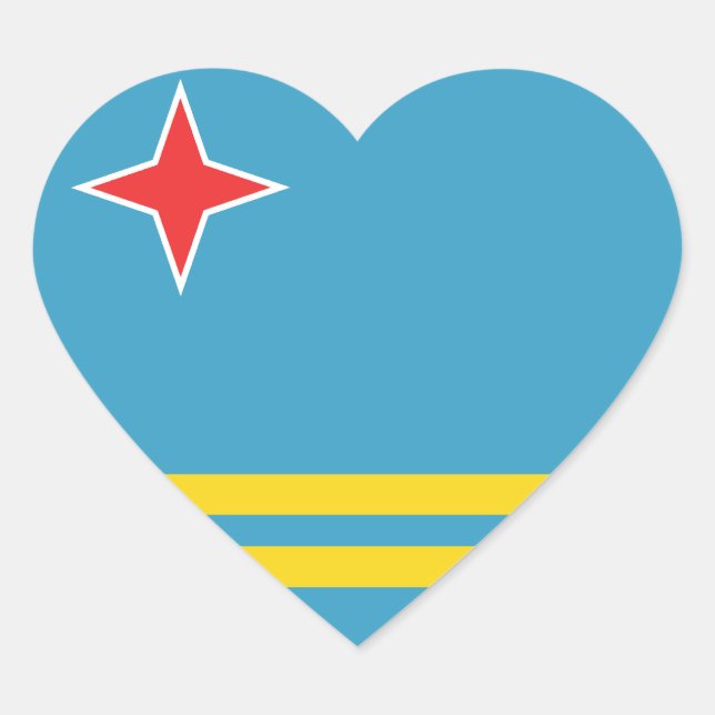 Sticker Coeur du drapeau d'Aruba (Devant)