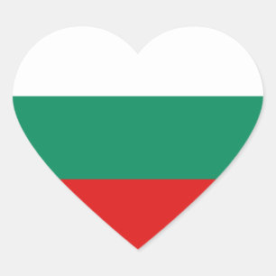 Sticker Coeur du drapeau de Bulgarie