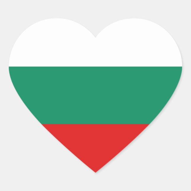 Sticker Coeur du drapeau de Bulgarie (Devant)
