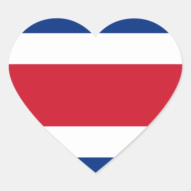 Sticker Coeur du drapeau de la Costa Rica (Devant)