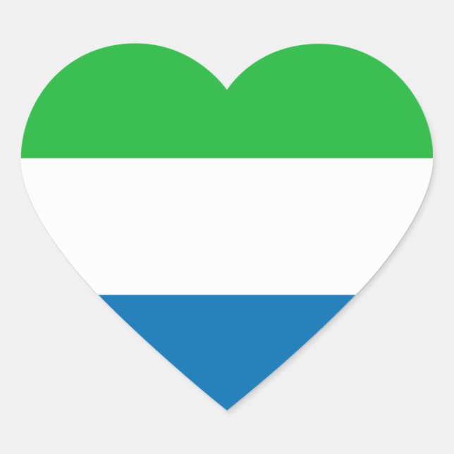Sticker Coeur du drapeau de la Sierra Leone (Devant)