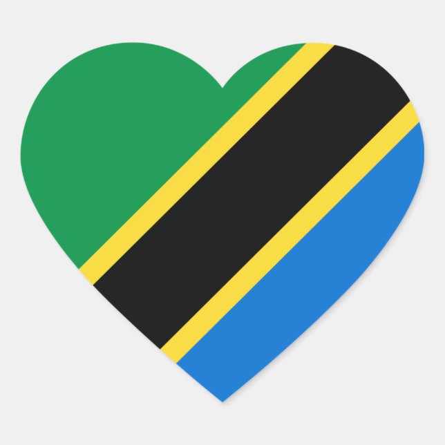 Sticker Coeur du drapeau de Tanzanie (Devant)
