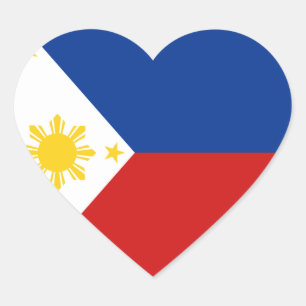 Sticker Coeur du drapeau des Philippines