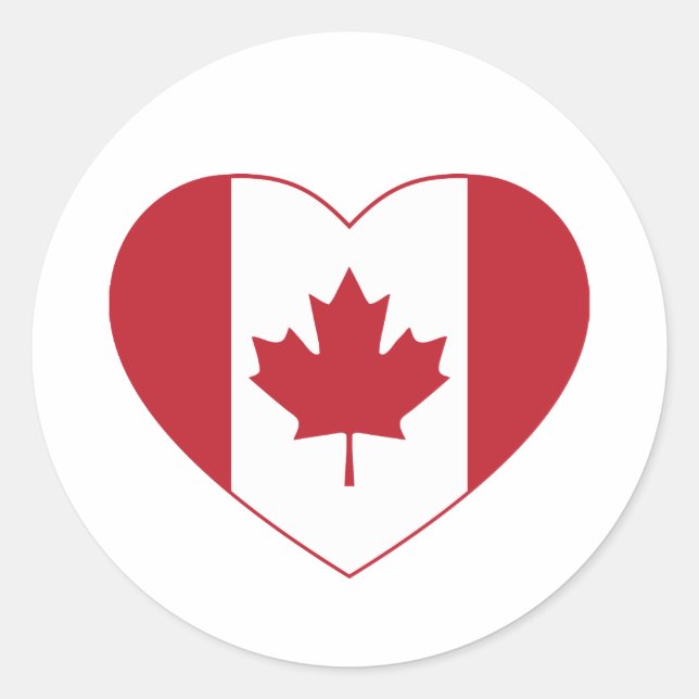 Sticker Coeur du drapeau du Canada (Devant)
