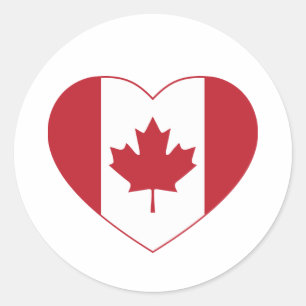Sticker Coeur du drapeau du Canada