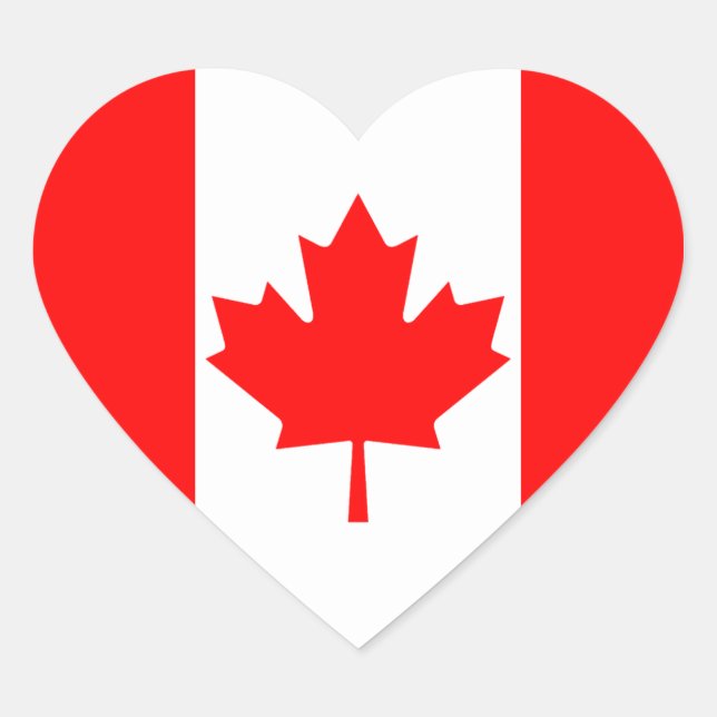Sticker Coeur du drapeau du Canada (Devant)