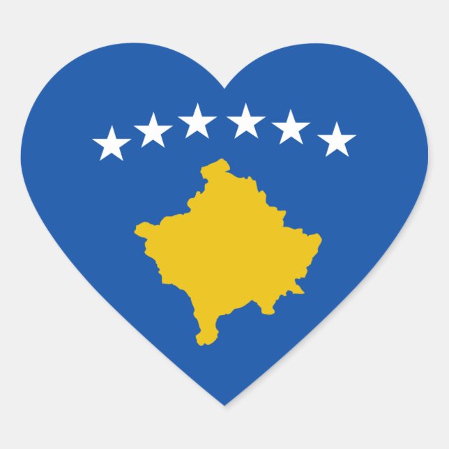 Sticker Coeur du drapeau du Kosovo (Devant)