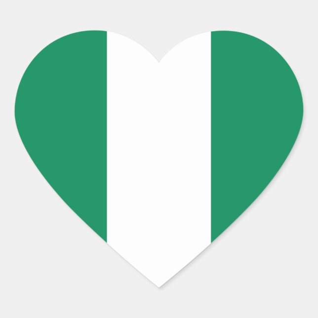 Sticker Coeur du drapeau du Nigeria (Devant)