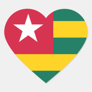 Sticker Coeur du drapeau du Togo