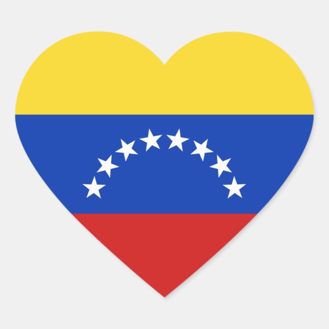 Sticker Coeur du drapeau du Venezuela (Devant)