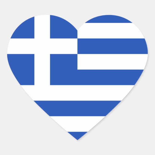 Sticker Coeur du drapeau grec (Devant)