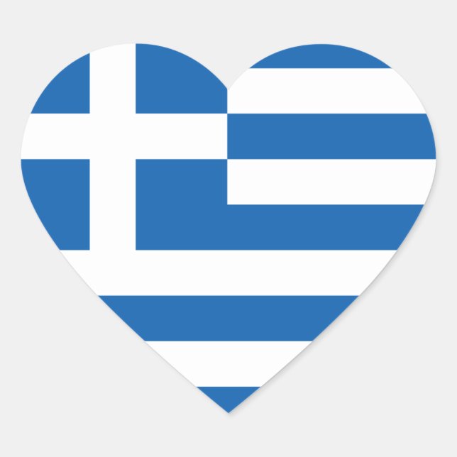Sticker Coeur du drapeau grec (Devant)