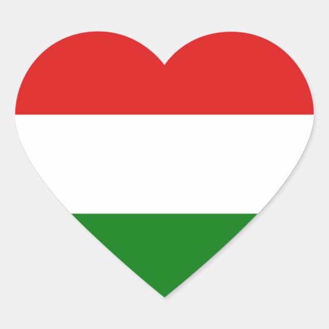 Sticker Coeur du drapeau hongrois (Devant)