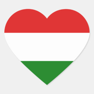 Sticker Coeur du drapeau hongrois