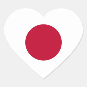 Sticker Coeur du drapeau japonais