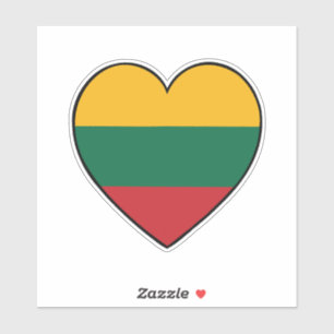 Sticker Coeur du drapeau lituanien